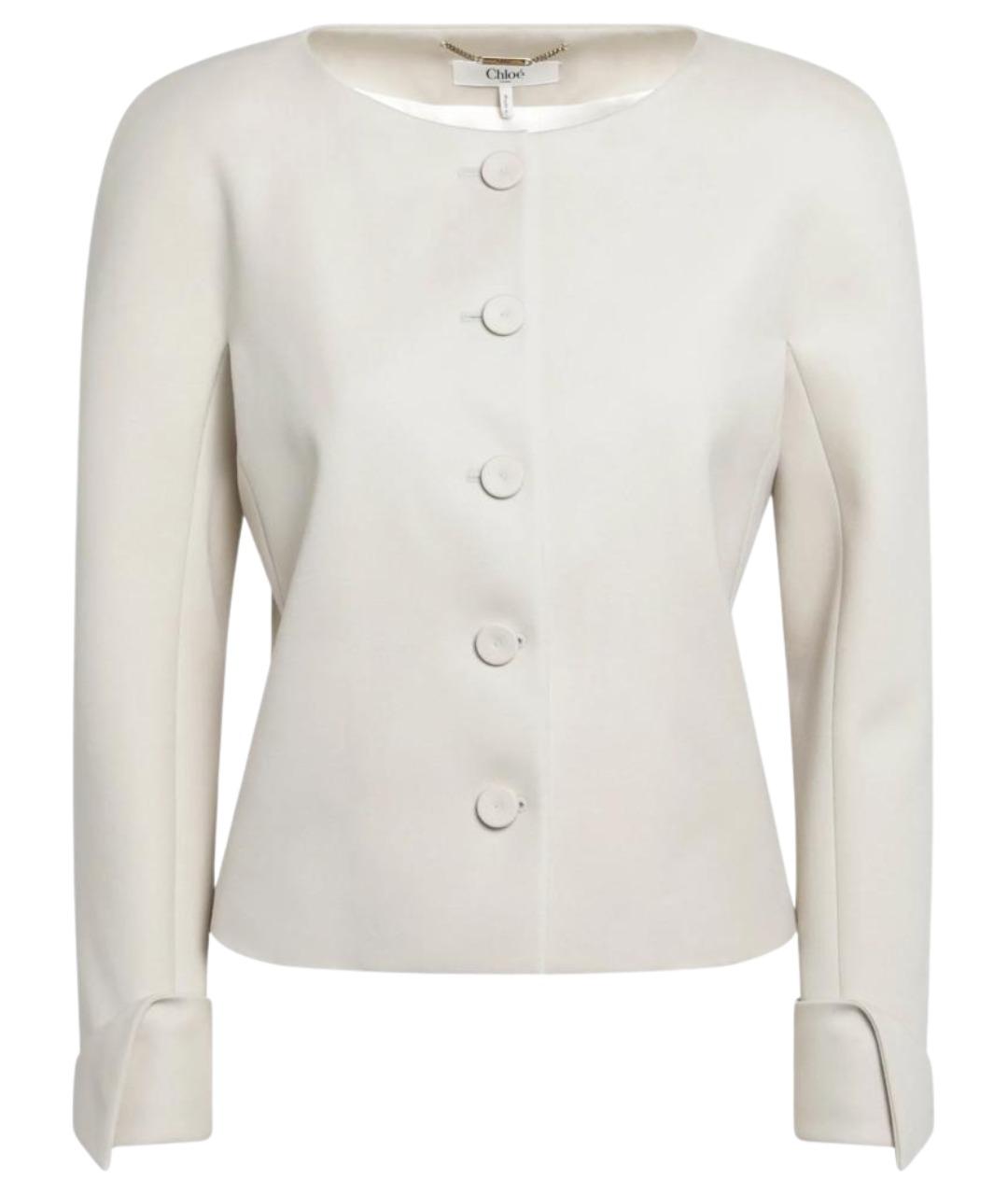 CHLOE Бежевый шерстяной жакет/пиджак, фото 1