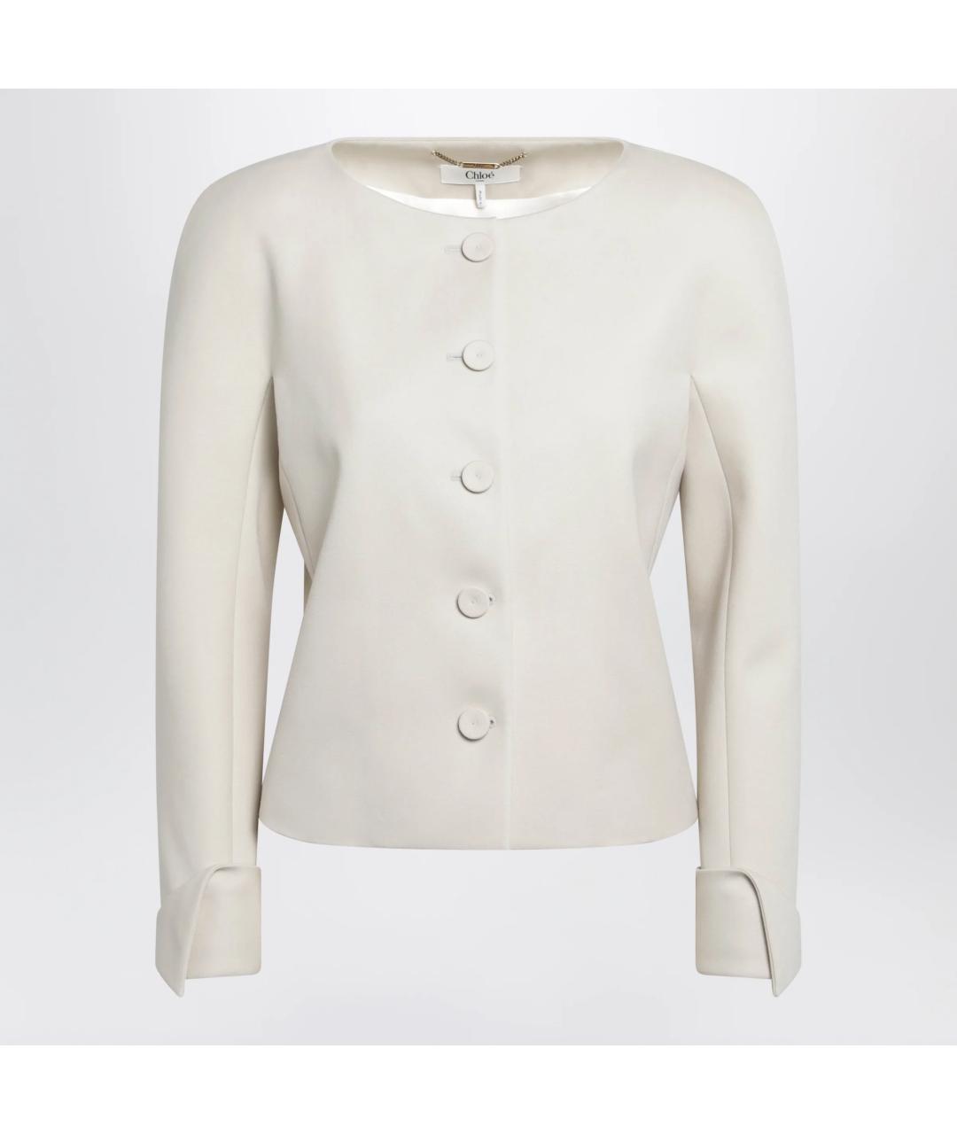 CHLOE Бежевый шерстяной жакет/пиджак, фото 3