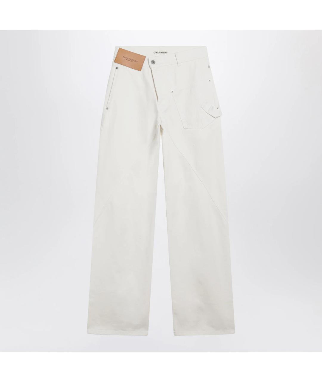 J.W.ANDERSON Белые хлопковые прямые джинсы, фото 3