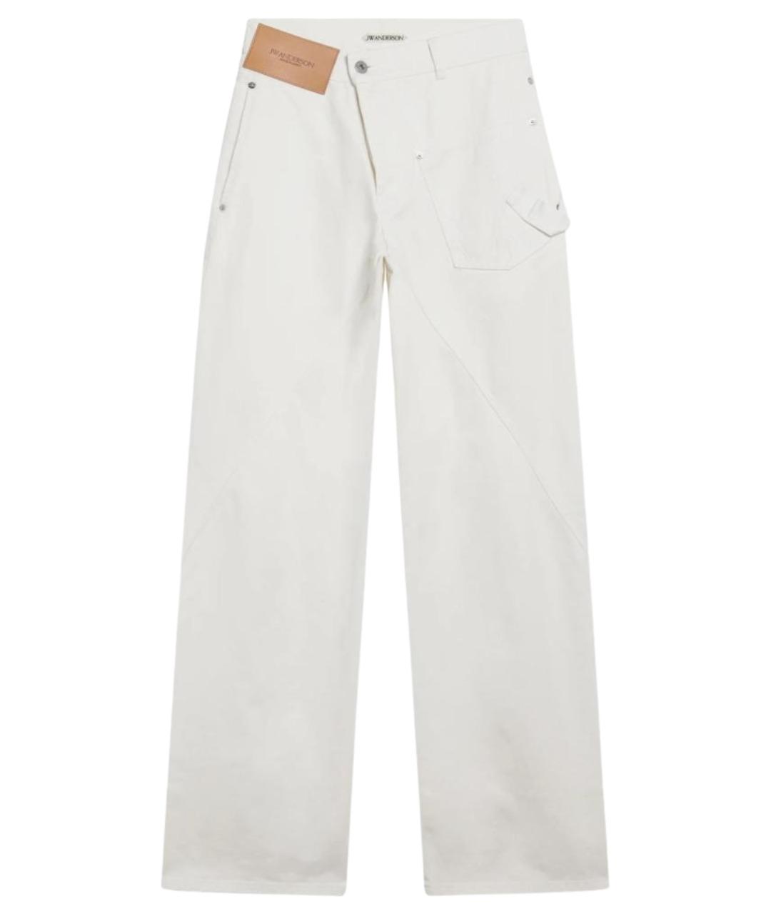 J.W.ANDERSON Белые хлопковые прямые джинсы, фото 1