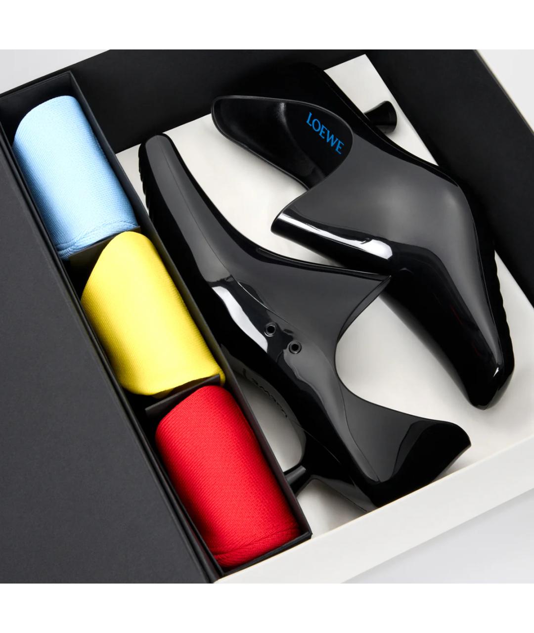 LOEWE Черные резиновые туфли, фото 4