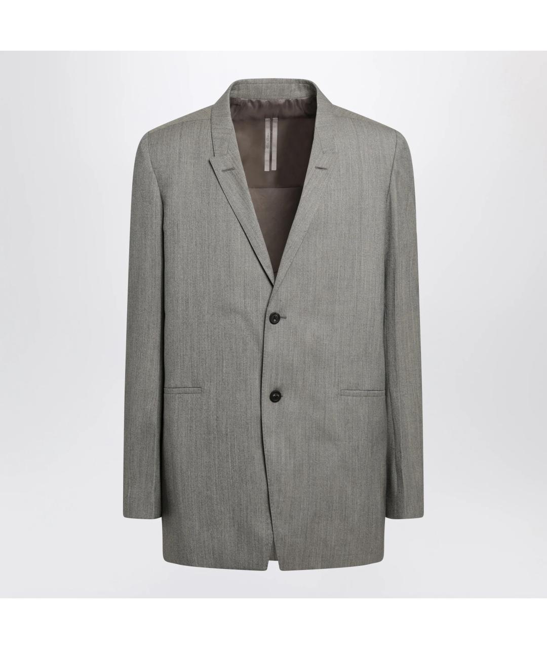 RICK OWENS Серый шерстяной пиджак, фото 3