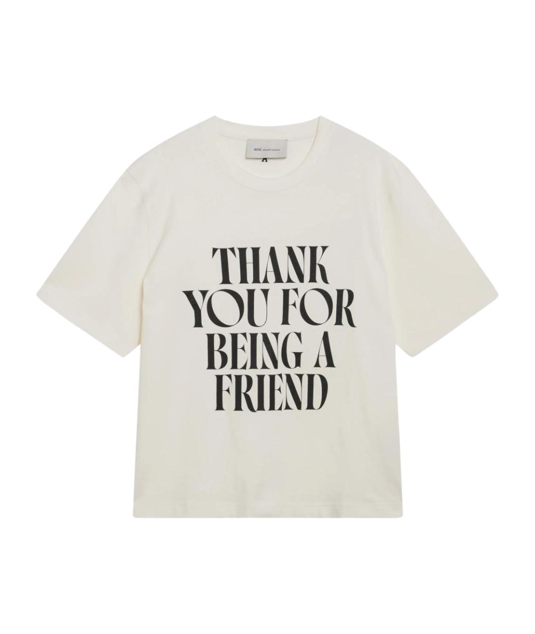 Ami Paris Белая хлопковая футболка, фото 1