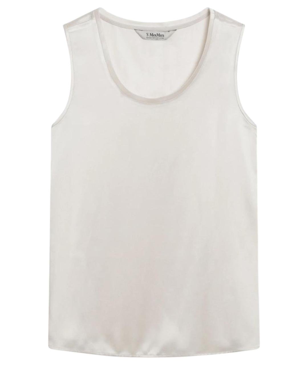 'S MAX MARA Бежевая вискозная майка, фото 1