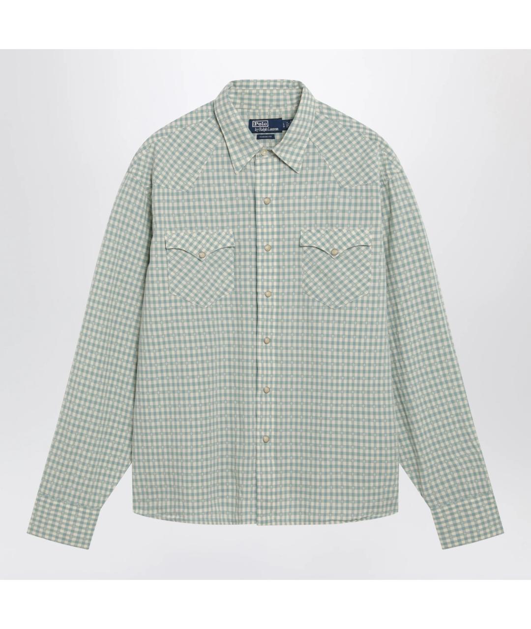 POLO RALPH LAUREN Зеленая хлопковая кэжуал рубашка, фото 3