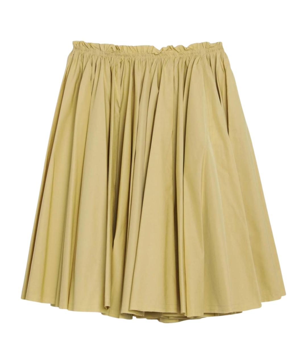Ami Paris Желтая хлопковая юбка миди, фото 1