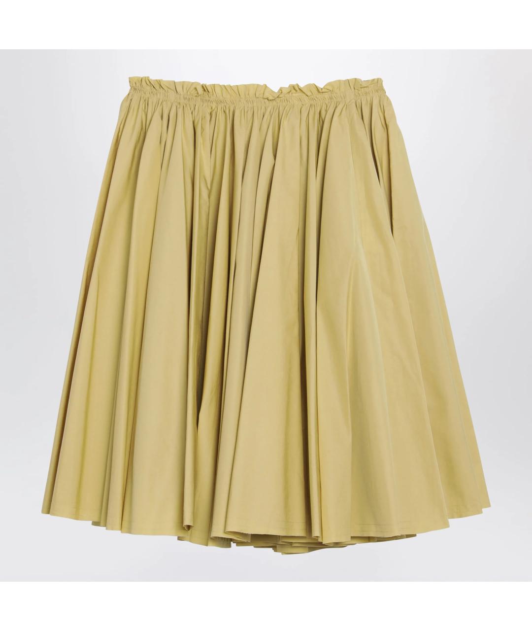 Ami Paris Желтая хлопковая юбка миди, фото 3