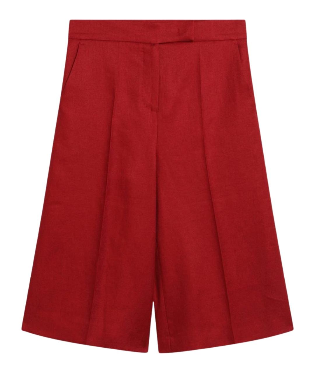 MAX MARA Красные льняные шорты, фото 1