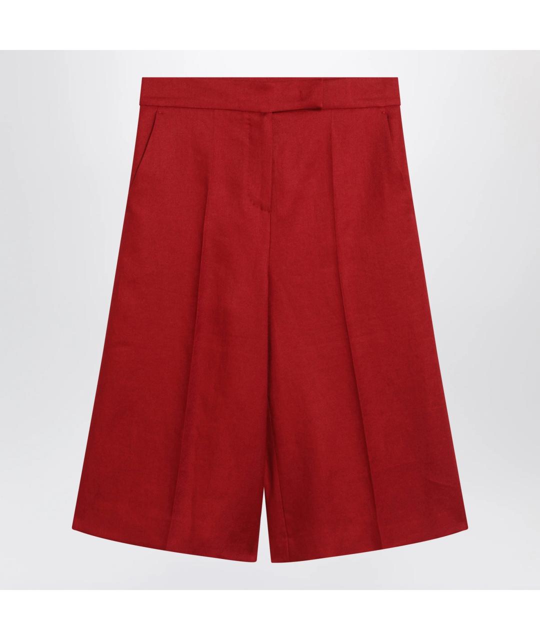 MAX MARA Красные льняные шорты, фото 3