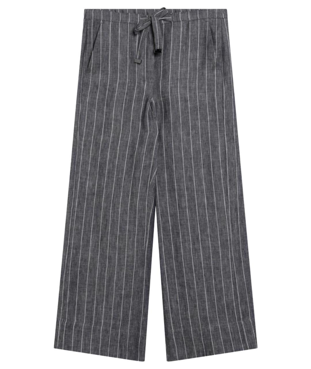 'S MAX MARA Синие льняные прямые брюки, фото 1