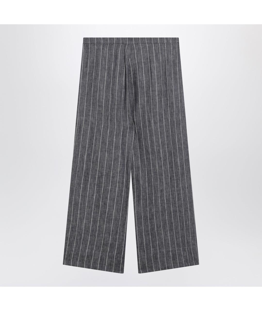 'S MAX MARA Синие льняные прямые брюки, фото 2