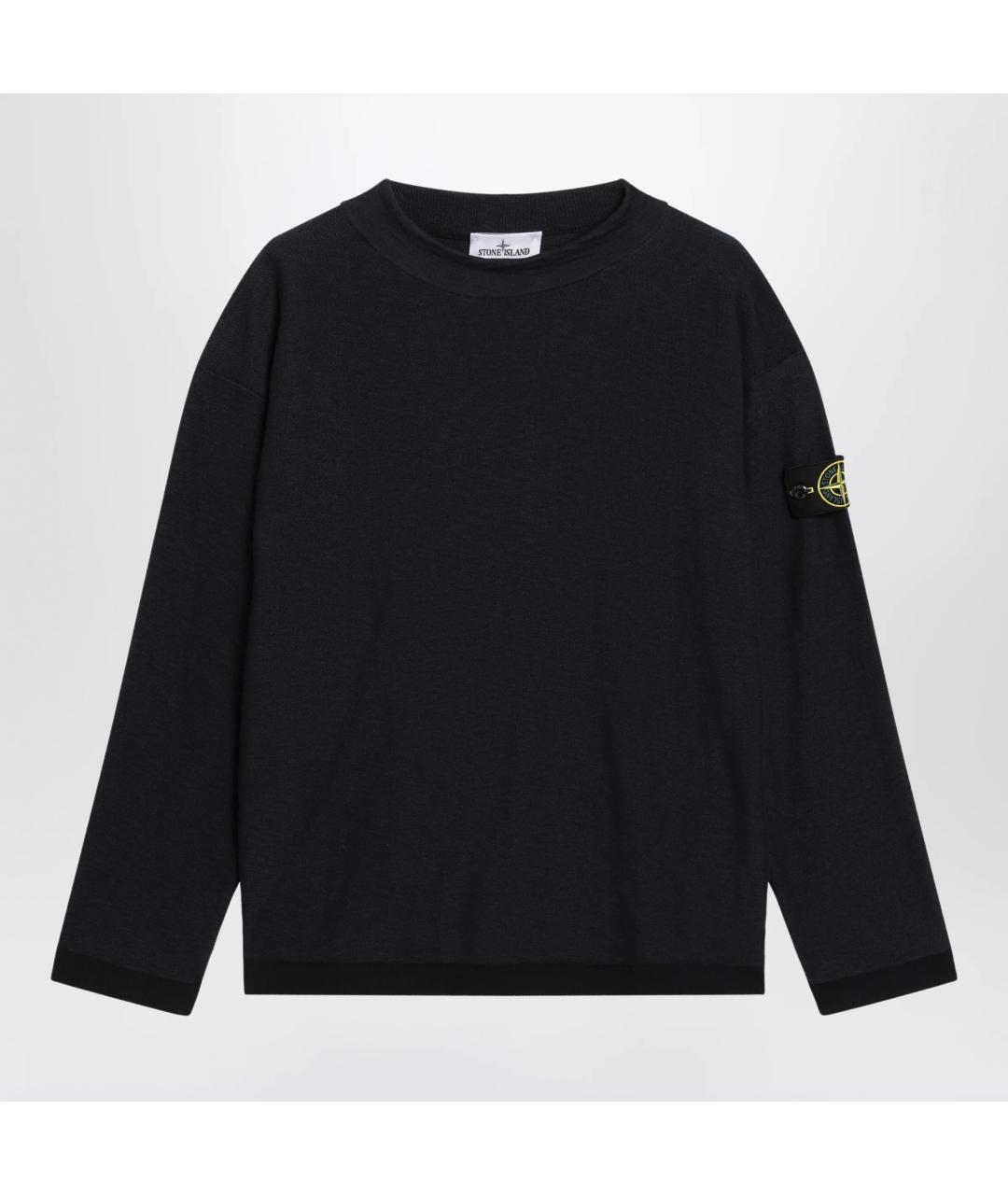 STONE ISLAND Темно-синий хлопковый джемпер / свитер, фото 3