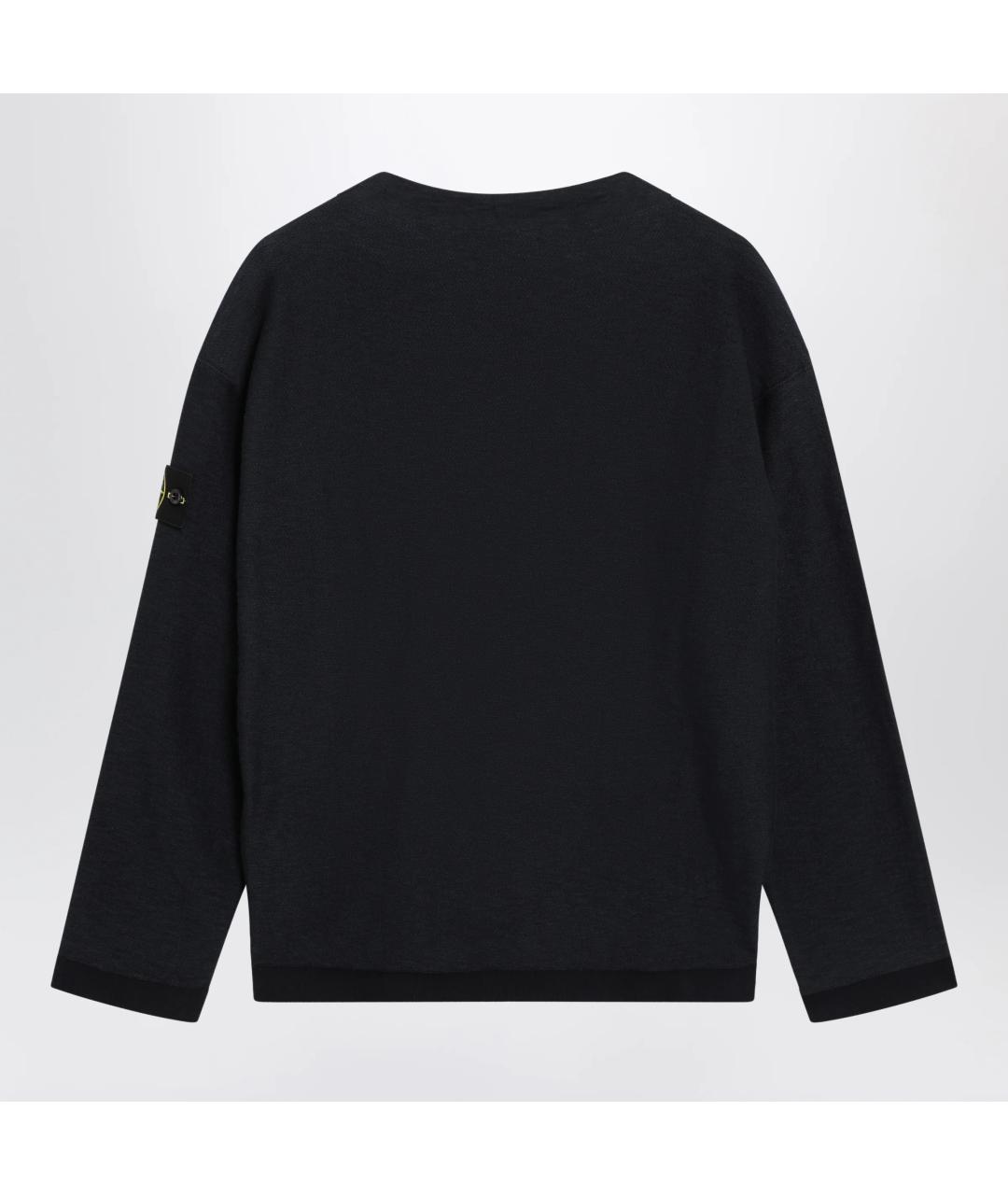STONE ISLAND Темно-синий хлопковый джемпер / свитер, фото 2