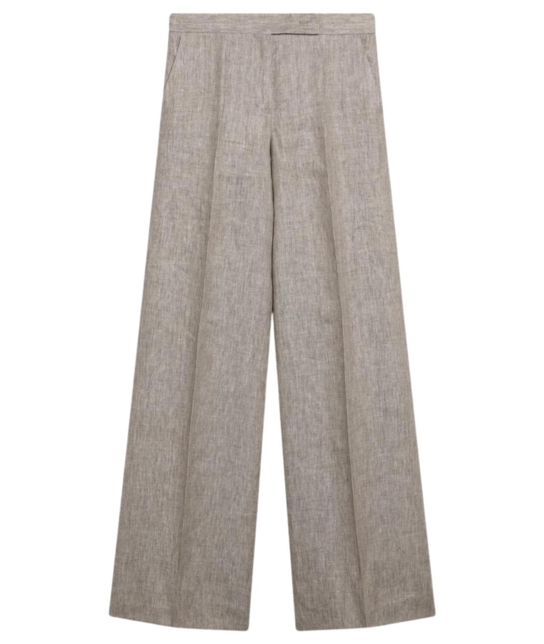 MAX MARA Бежевые льняные прямые брюки, фото 1