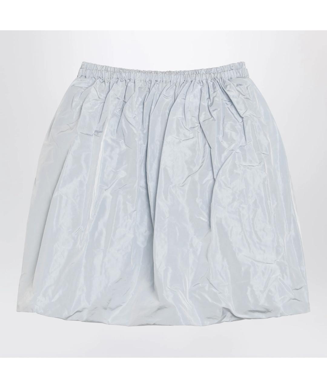 PRADA Голубая шелковая юбка мини, фото 2