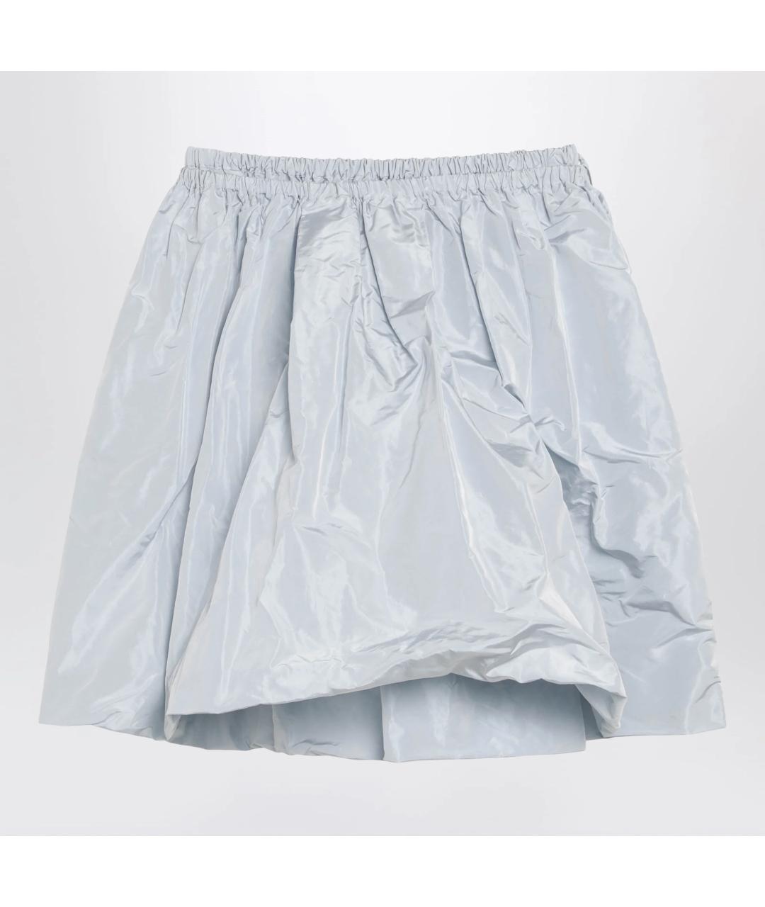 PRADA Голубая шелковая юбка мини, фото 3