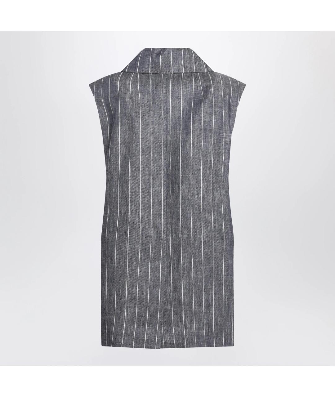 'S MAX MARA Синий льняной жилет, фото 2