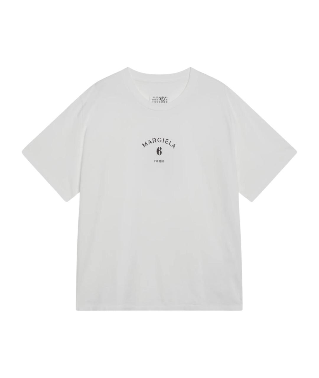 MM6 MAISON MARGIELA Белая хлопковая футболка, фото 1