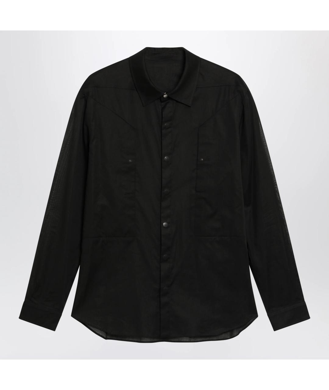 RICK OWENS Черная хлопковая классическая рубашка, фото 3