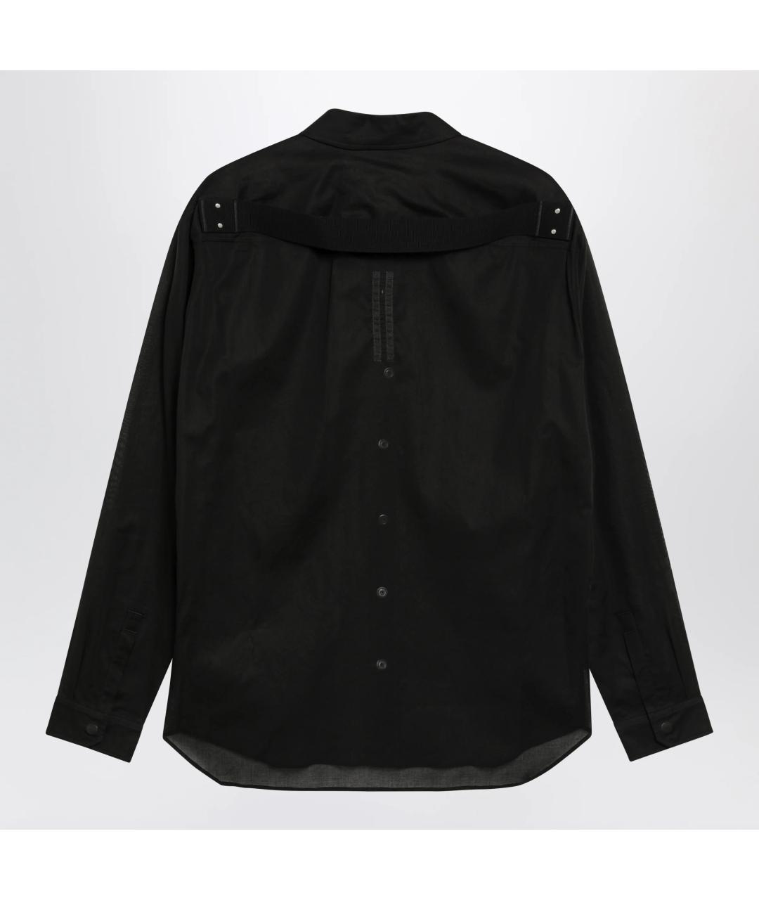 RICK OWENS Черная хлопковая классическая рубашка, фото 2