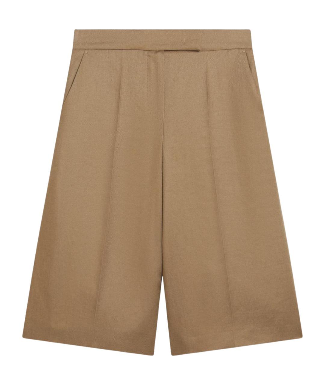 MAX MARA Бежевые льняные шорты, фото 1