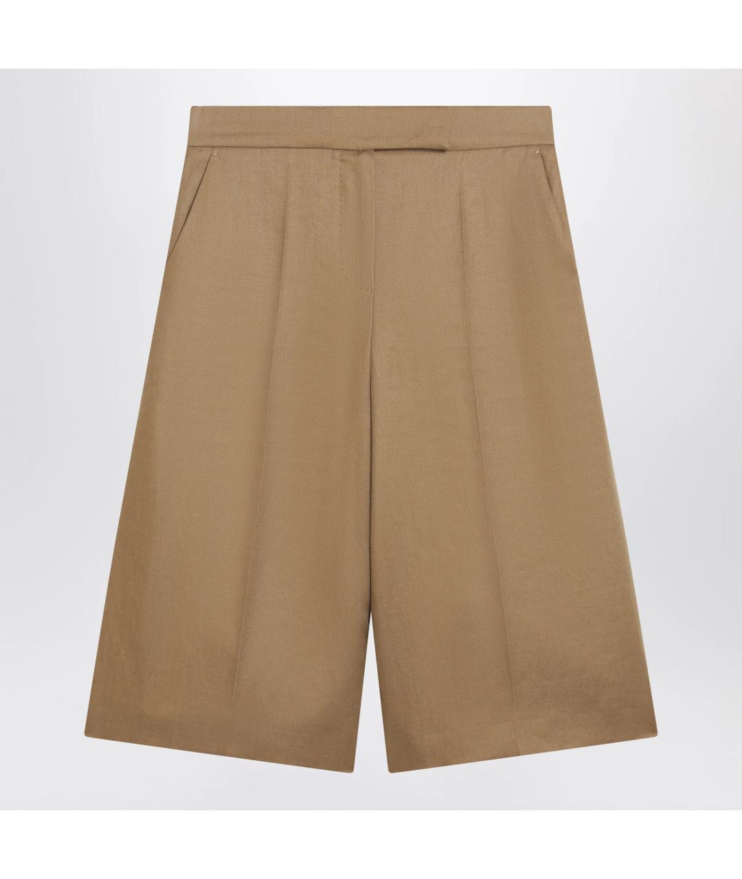 MAX MARA Бежевые льняные шорты, фото 3