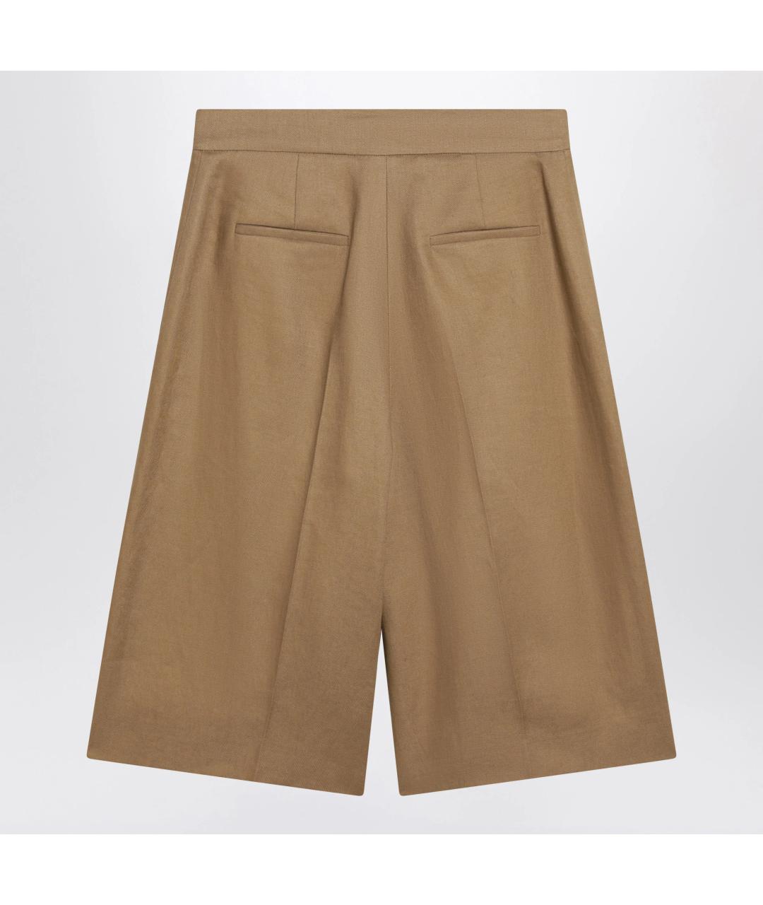 MAX MARA Бежевые льняные шорты, фото 2