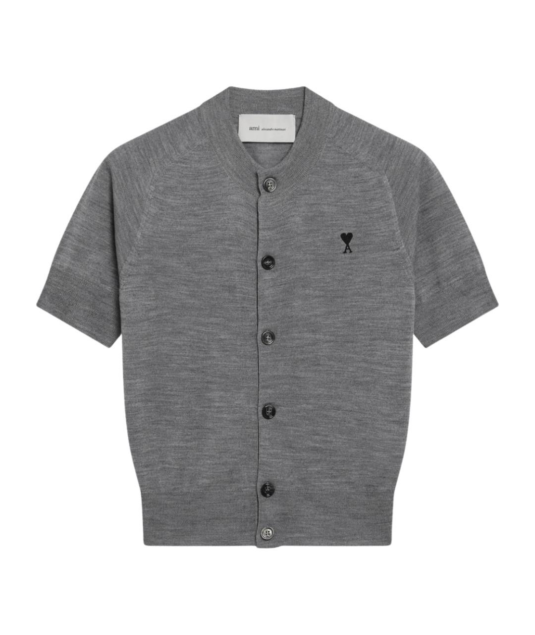 Ami Paris Серый шерстяной кардиган, фото 1