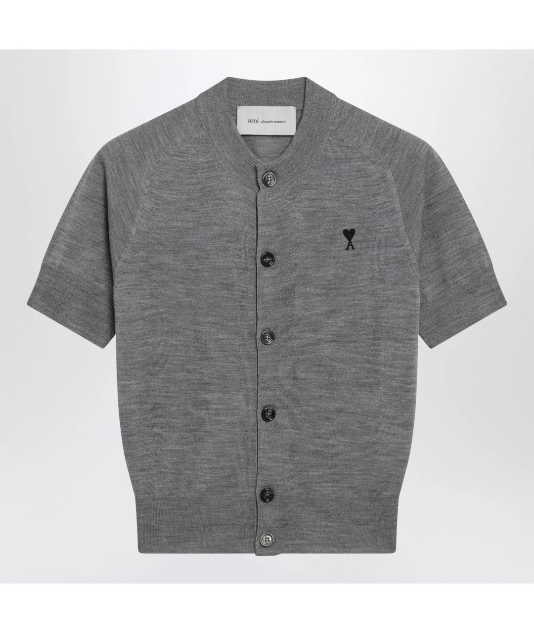 Ami Paris Серый шерстяной кардиган, фото 3