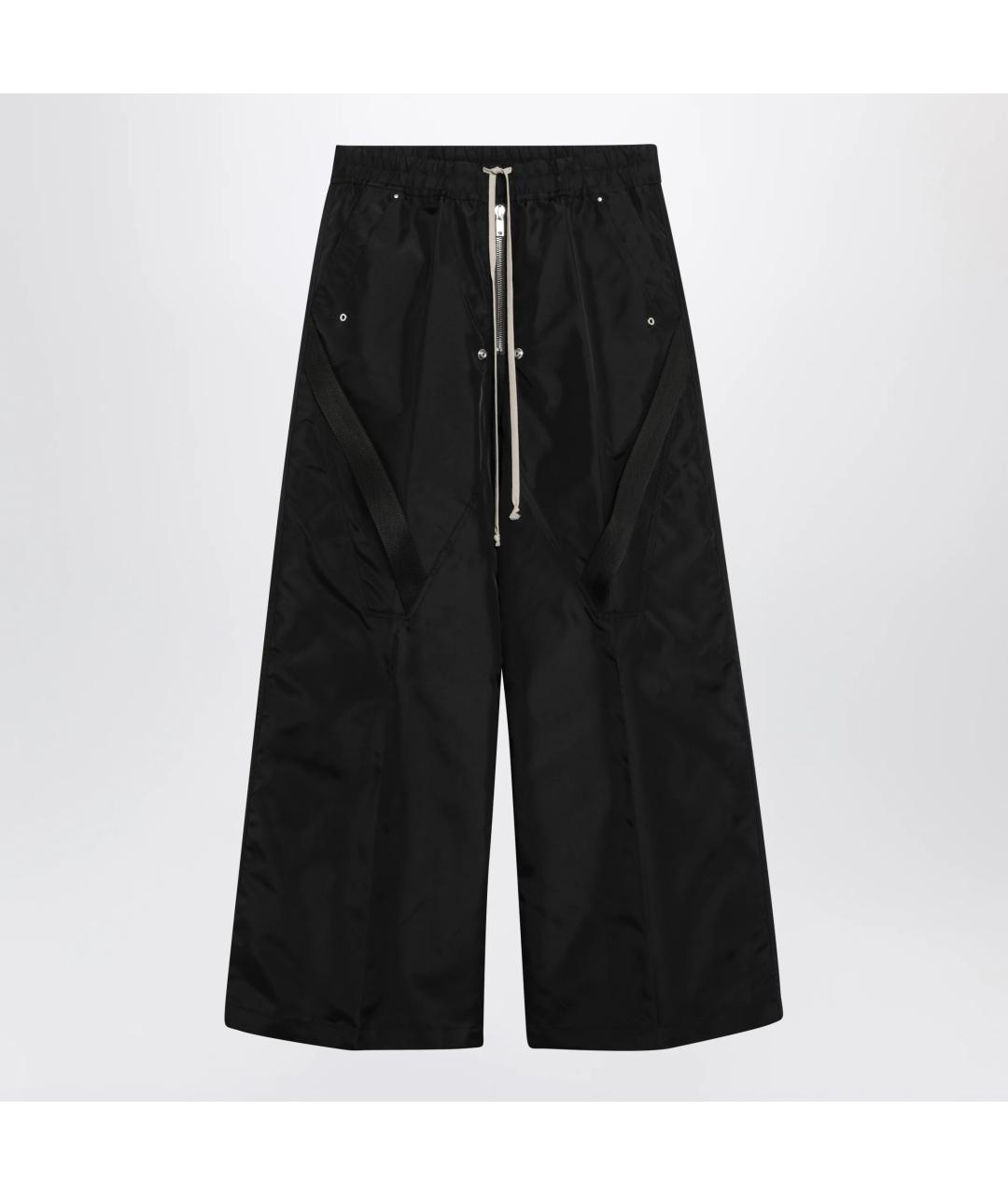 RICK OWENS Черные полиамидовые повседневные брюки, фото 3