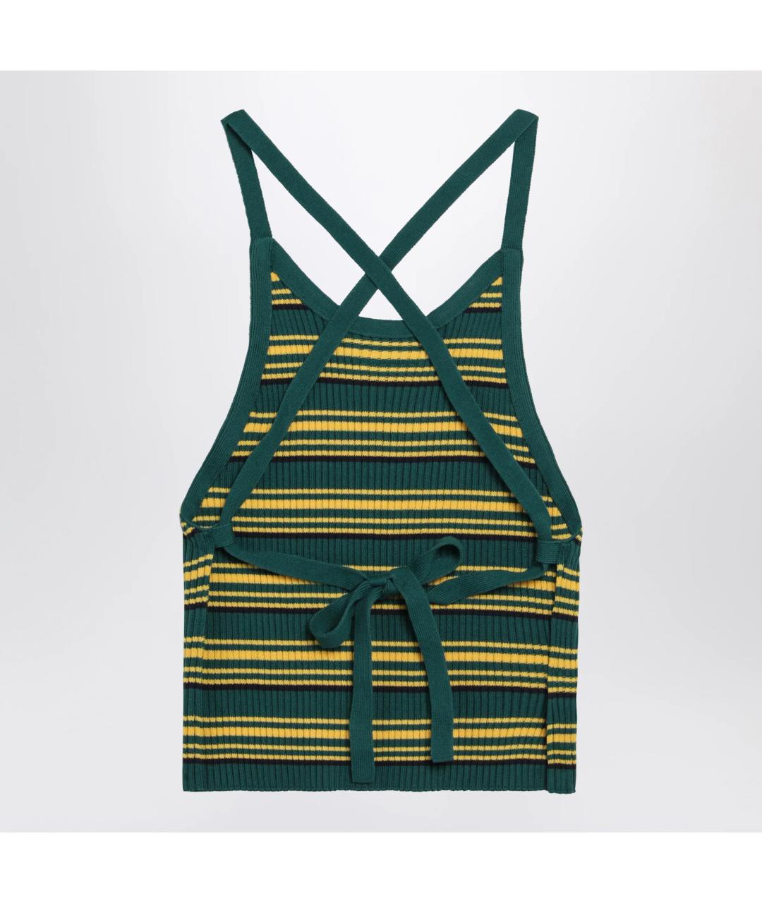 MIU MIU Зеленая хлопковая майка, фото 2