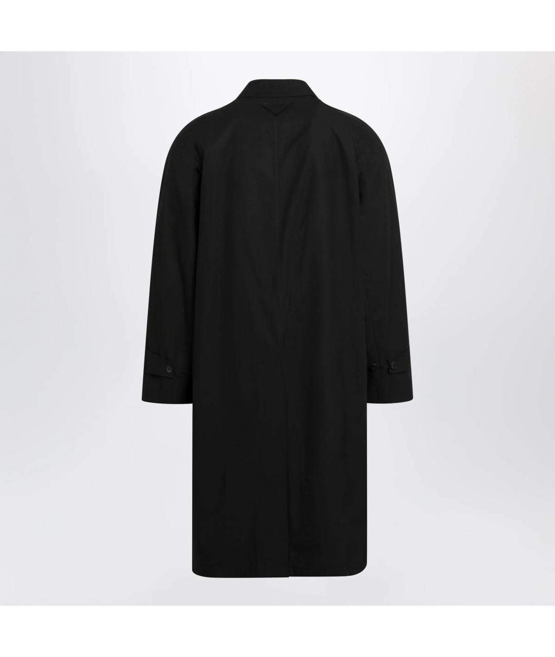 PRADA Черный хлопковый тренч / плащ, фото 2