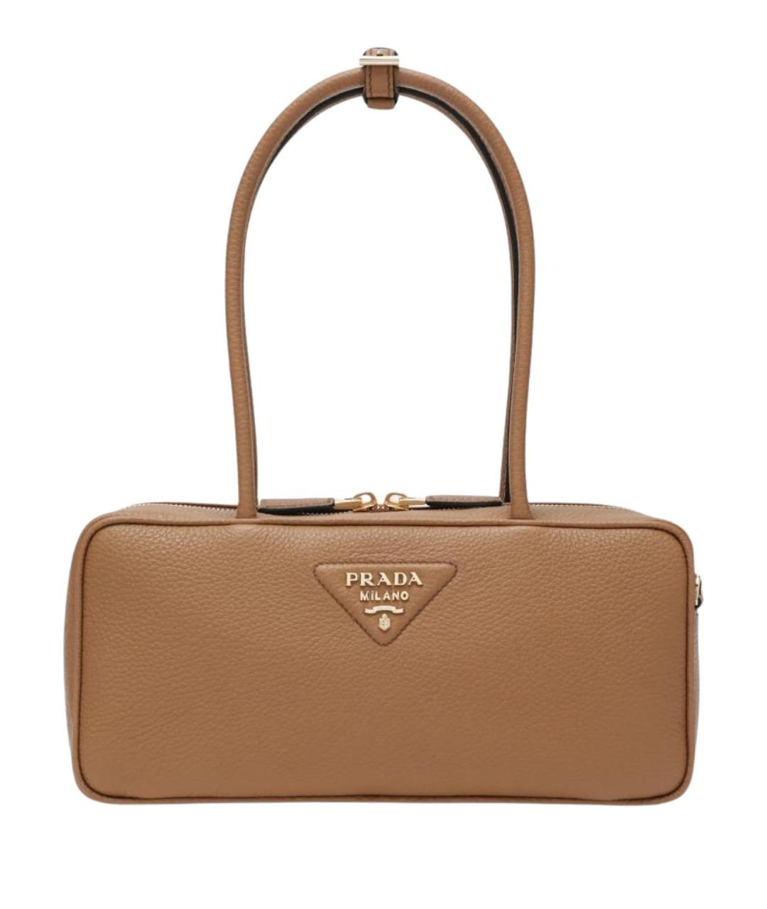 PRADA Коричневая кожаная сумка через плечо, фото 1