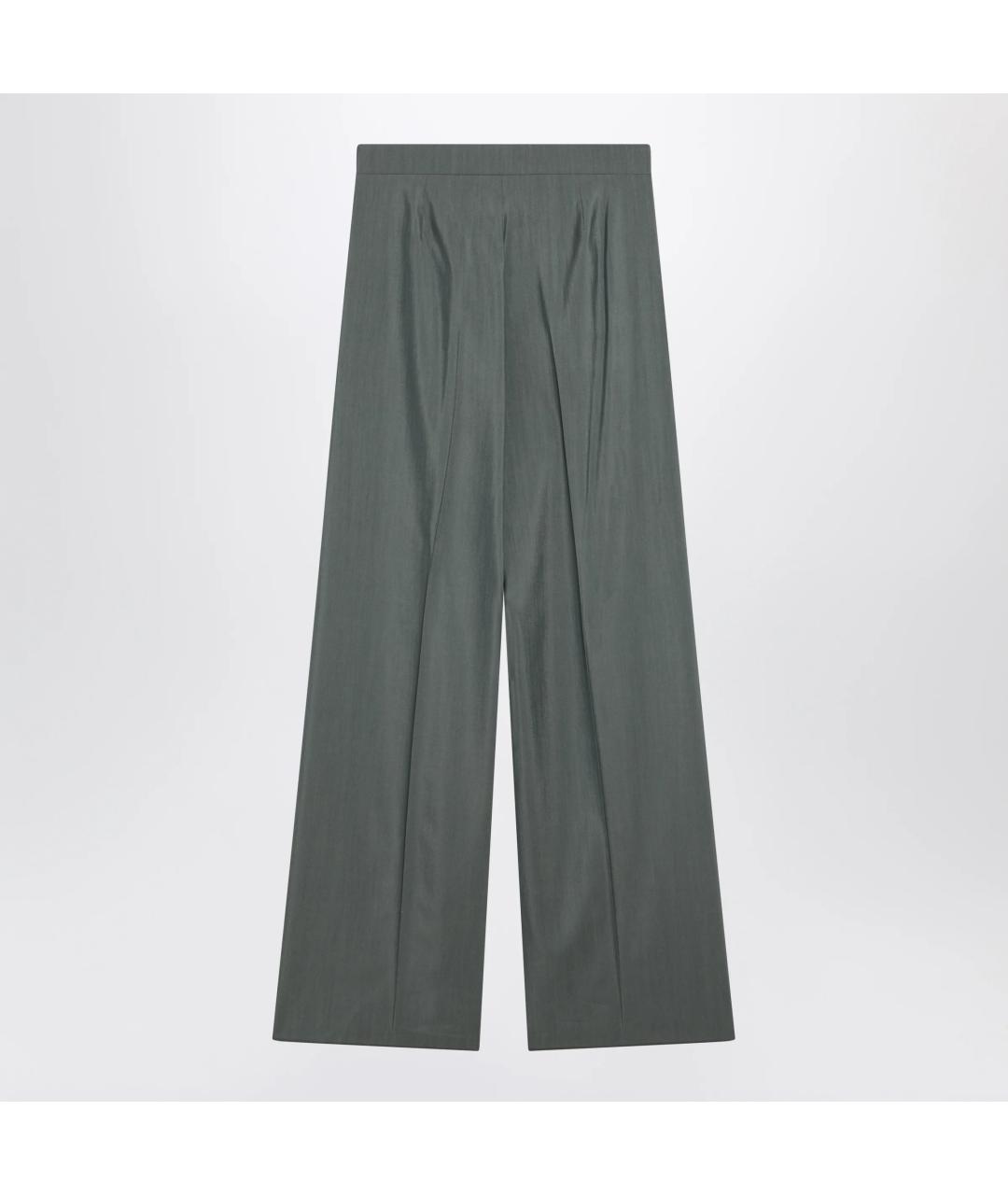 MAX MARA Зеленые хлопковые прямые брюки, фото 2