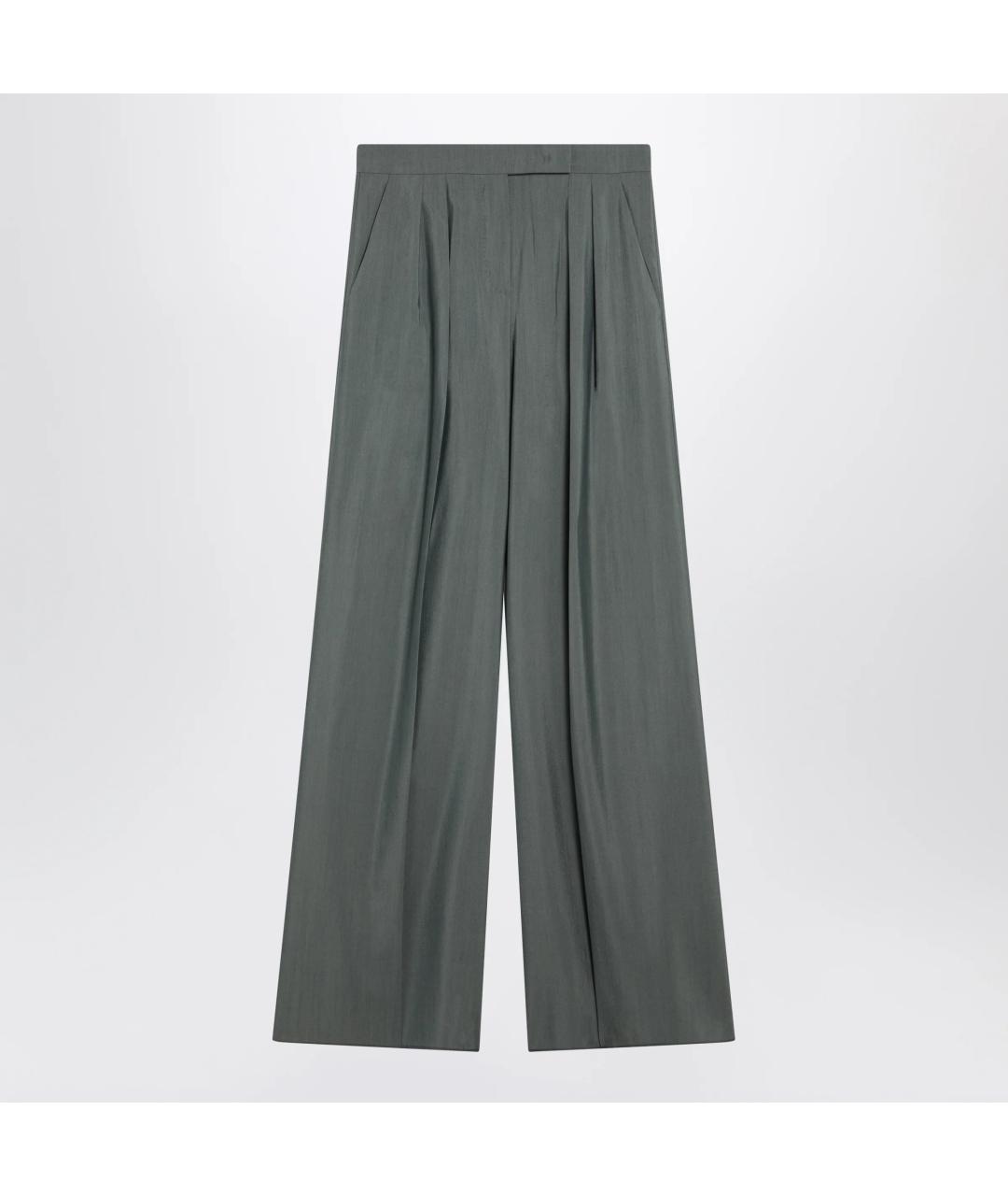 MAX MARA Зеленые хлопковые прямые брюки, фото 3