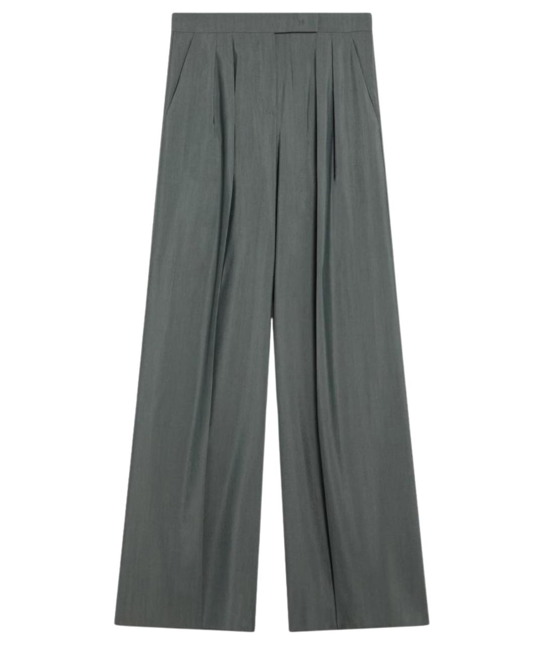 MAX MARA Зеленые хлопковые прямые брюки, фото 1