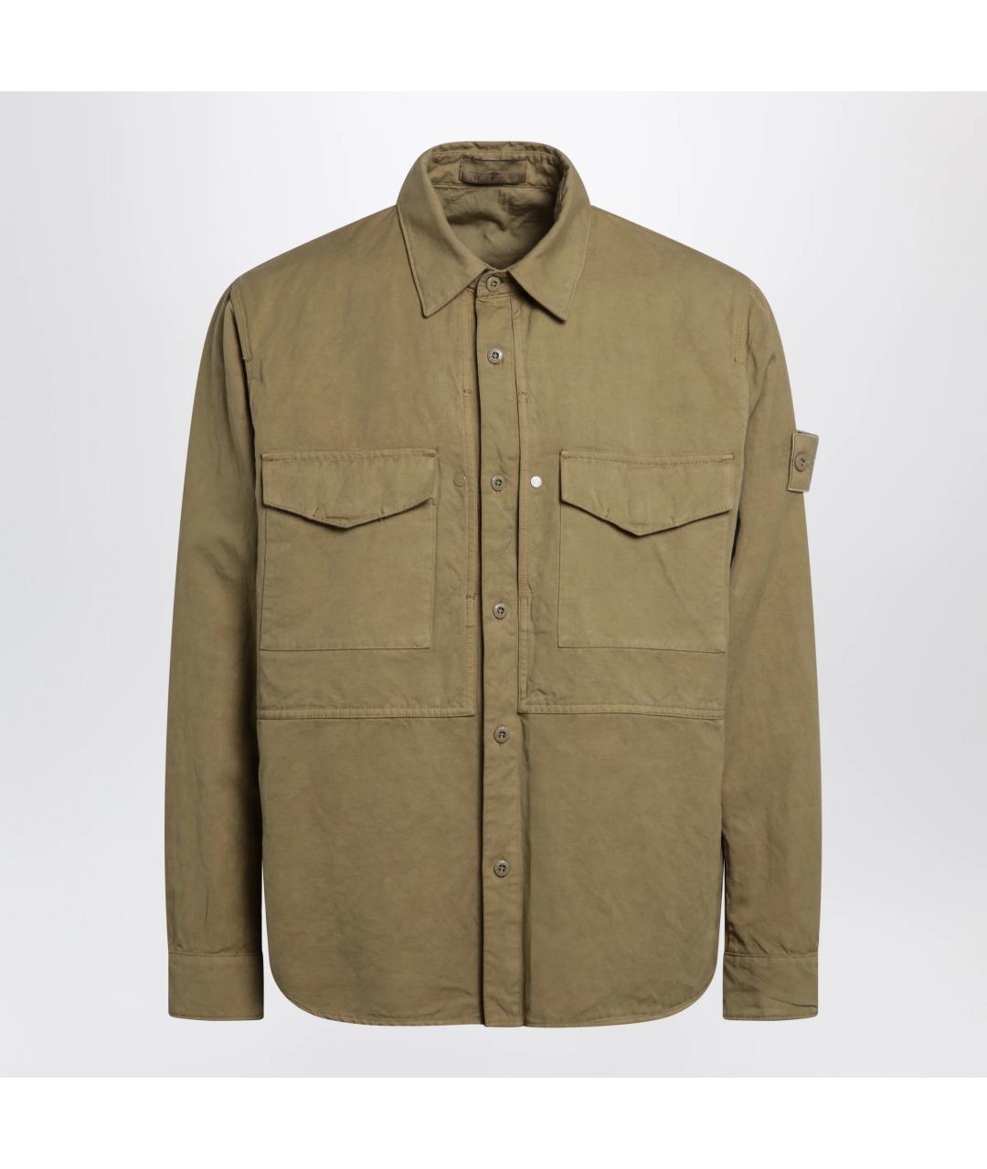 STONE ISLAND Бежевая хлопковая куртка, фото 3