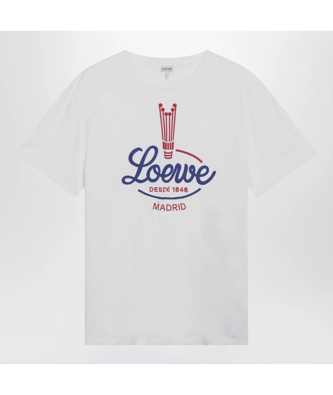 LOEWE Белая хлопковая футболка, фото 3