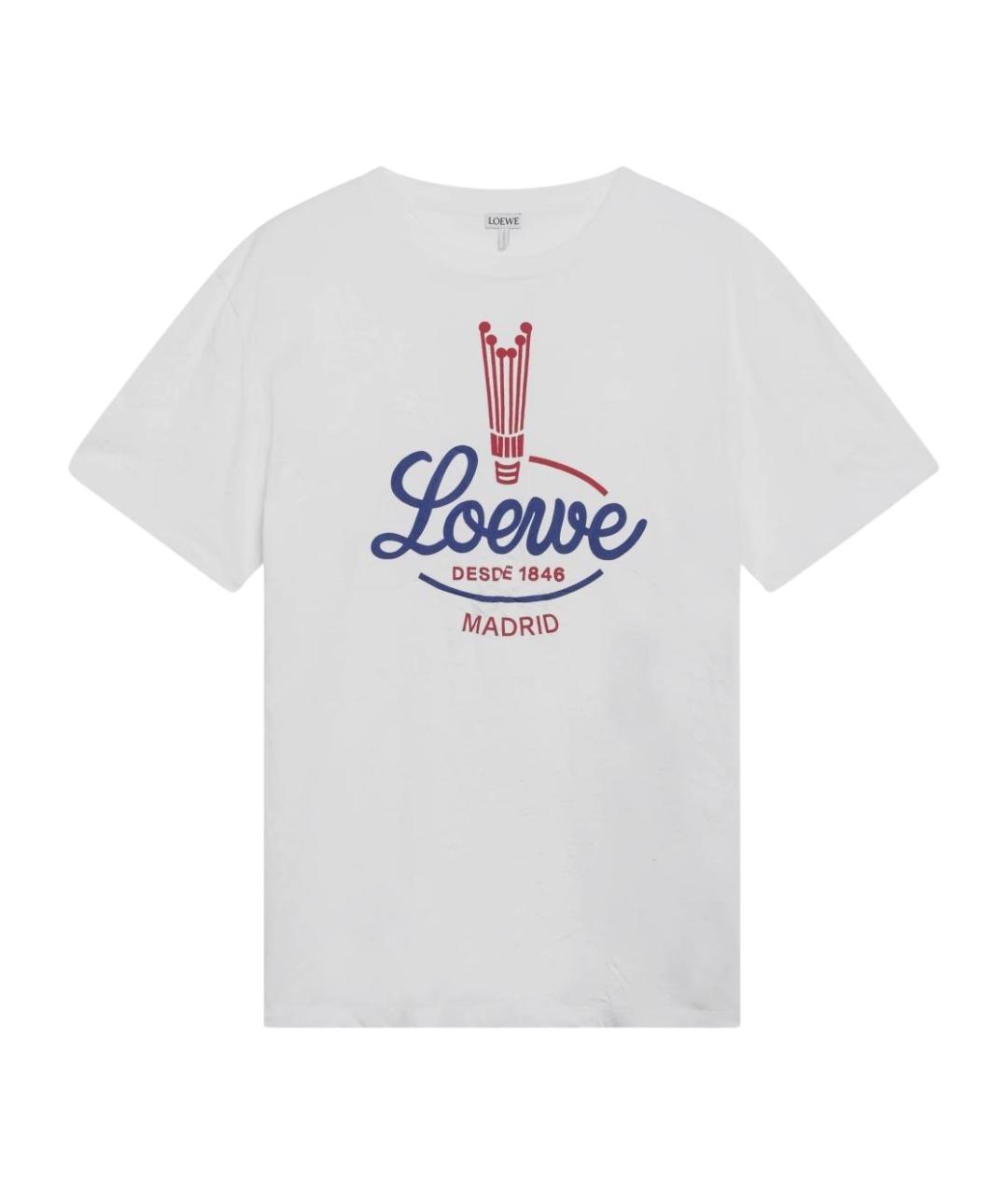 LOEWE Белая хлопковая футболка, фото 1