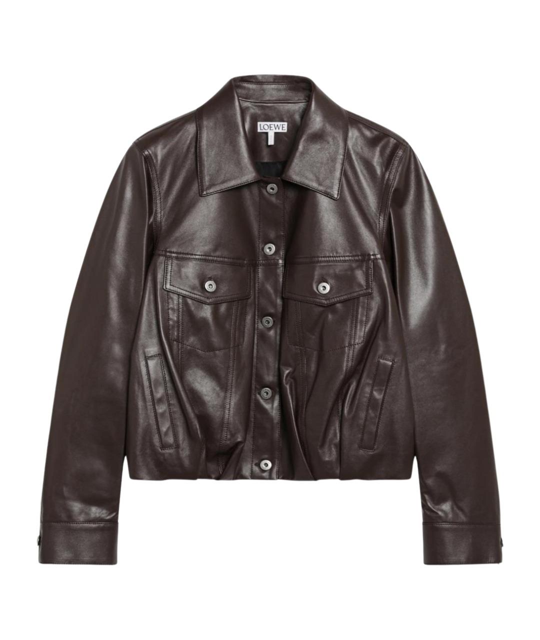 LOEWE Коричневая кожаная куртка, фото 1