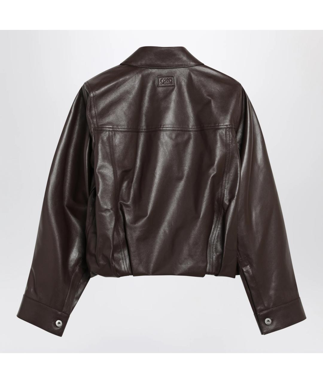 LOEWE Коричневая кожаная куртка, фото 2