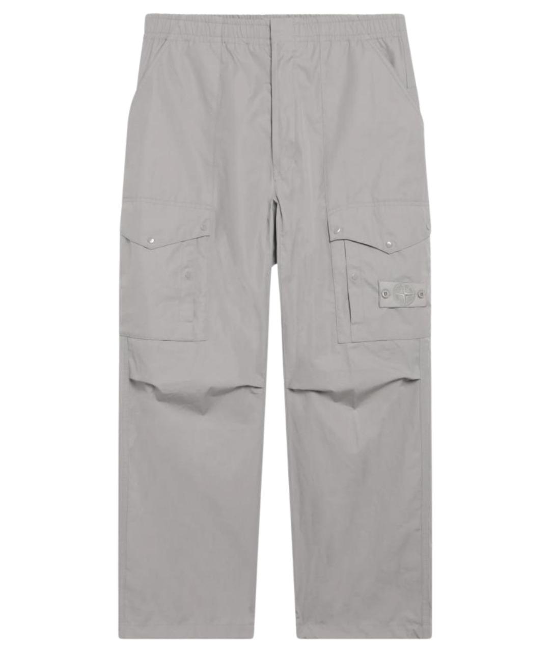 STONE ISLAND Серые хлопковые повседневные брюки, фото 1