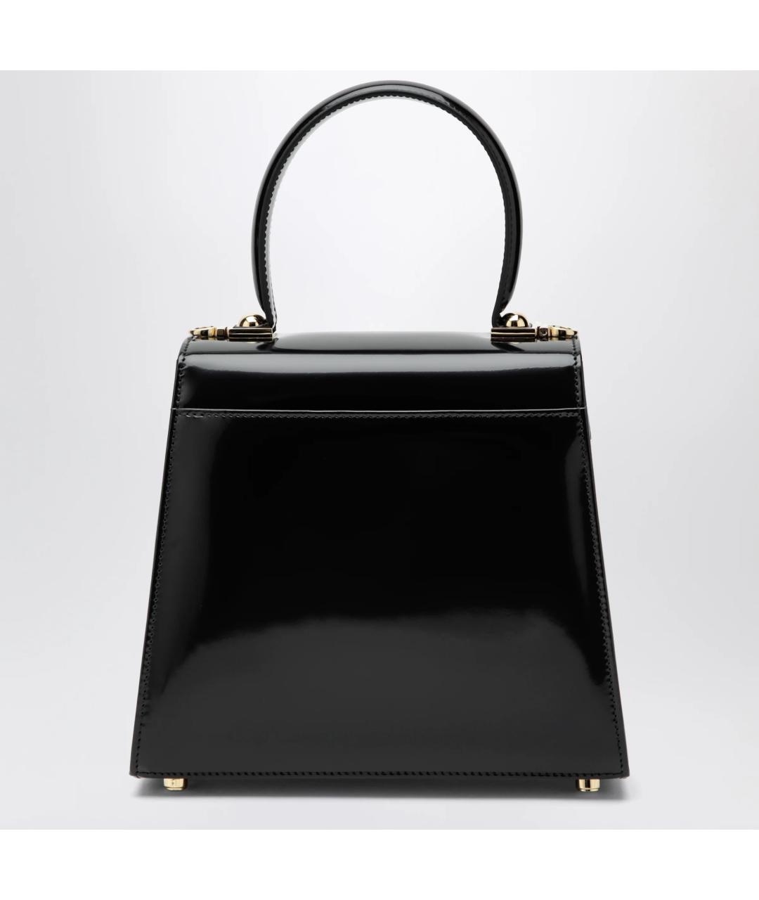 FERRAGAMO Черная сумка с короткими ручками из лакированной кожи, фото 2