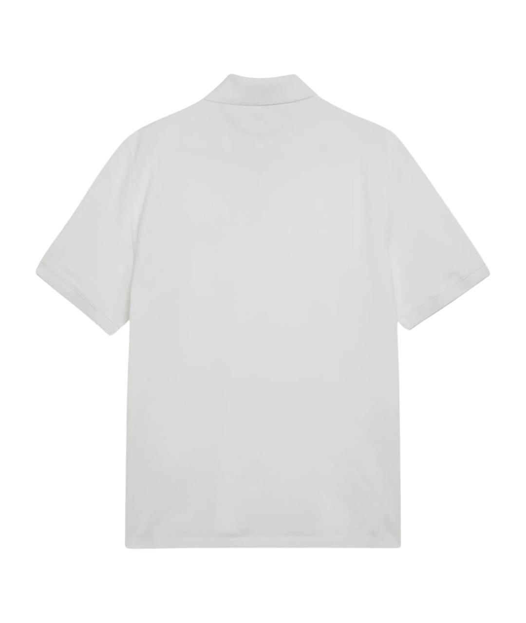 BRUNELLO CUCINELLI Белое хлопковое поло с коротким рукавом, фото 2