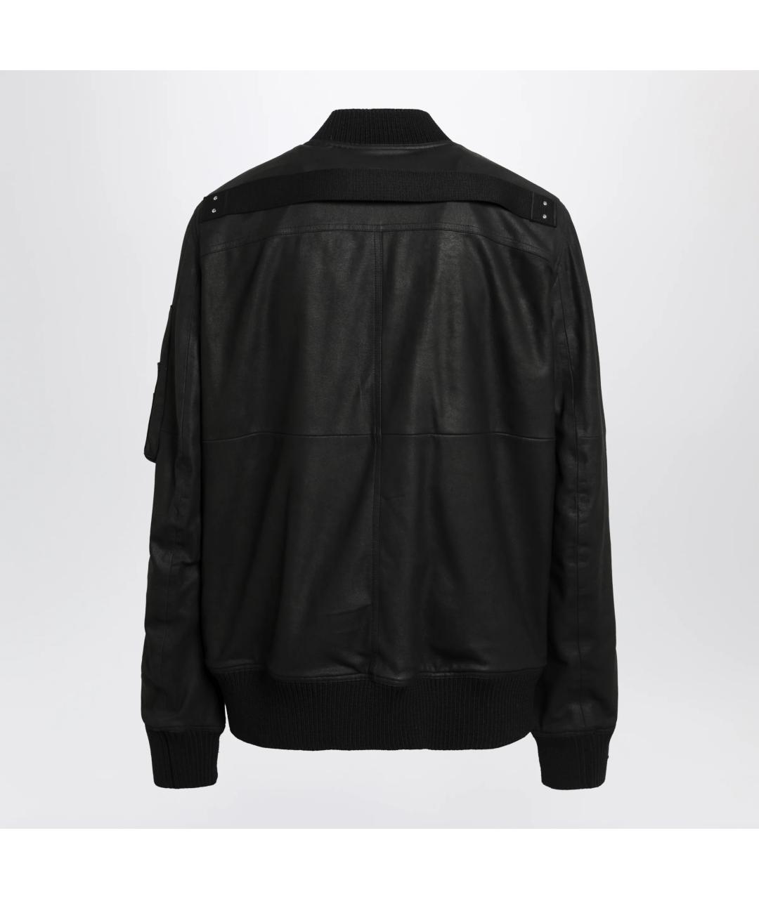 RICK OWENS Черная кожаная куртка, фото 2