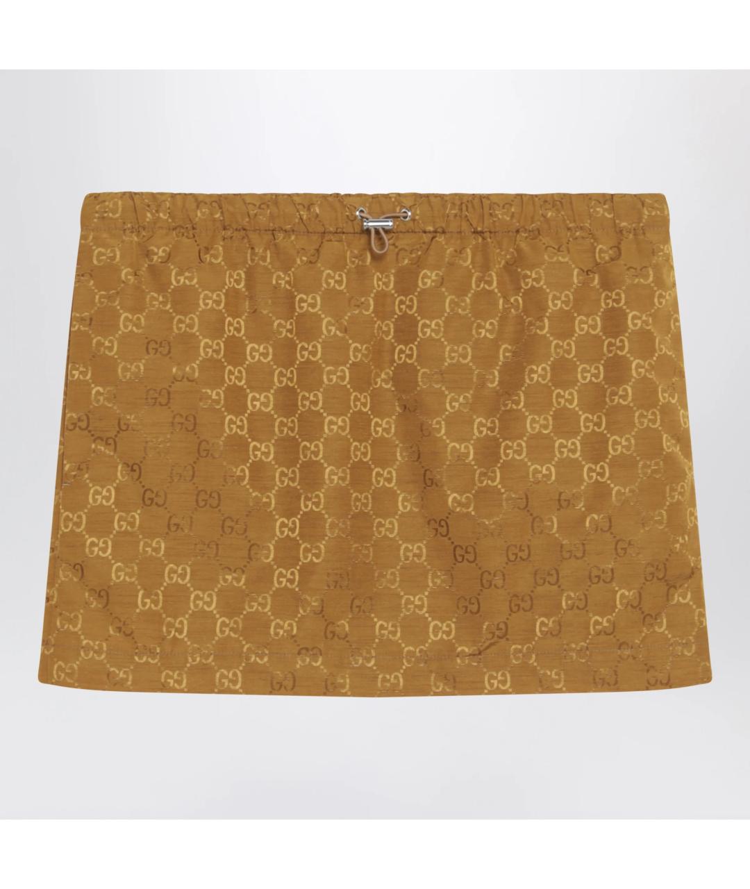GUCCI Бежевая полиамидовая юбка мини, фото 3