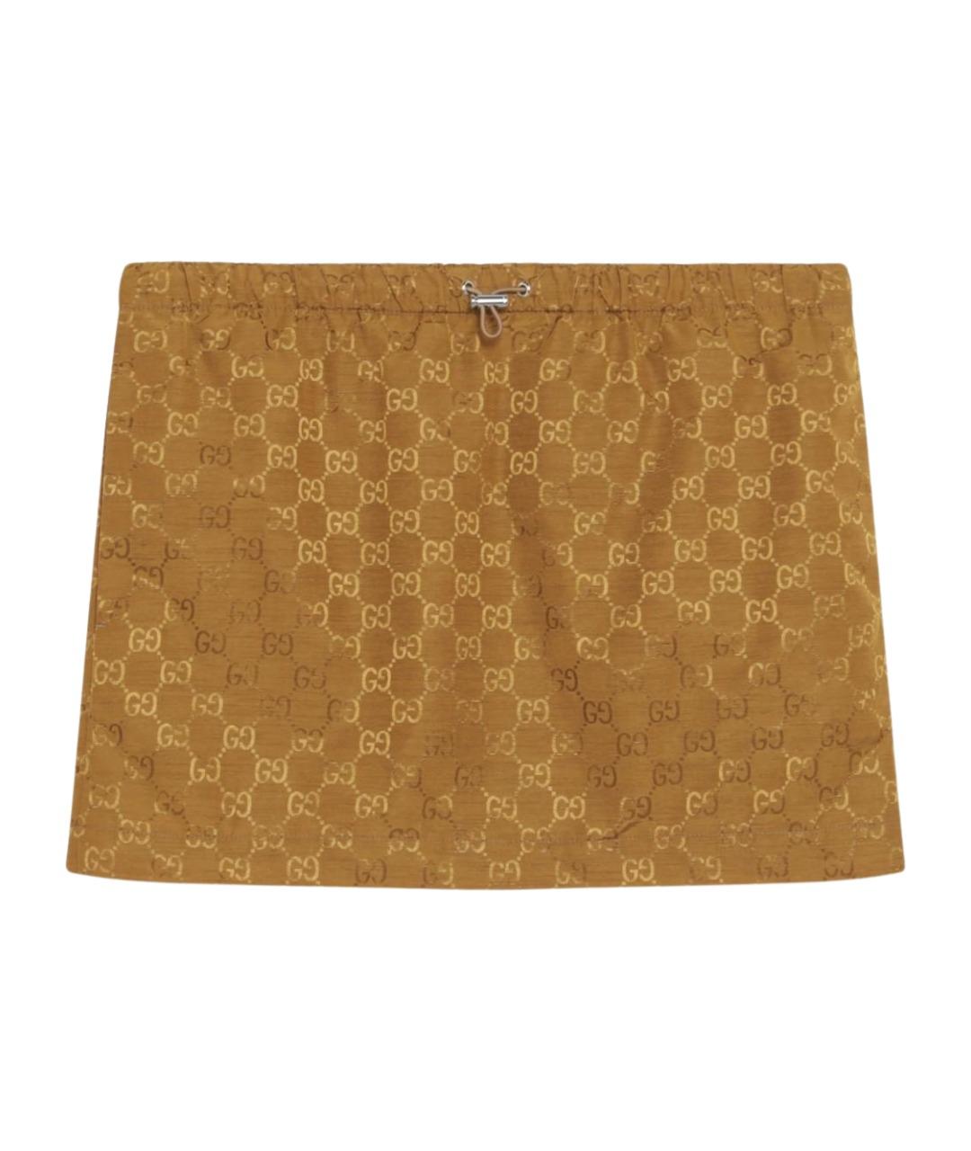 GUCCI Бежевая полиамидовая юбка мини, фото 1