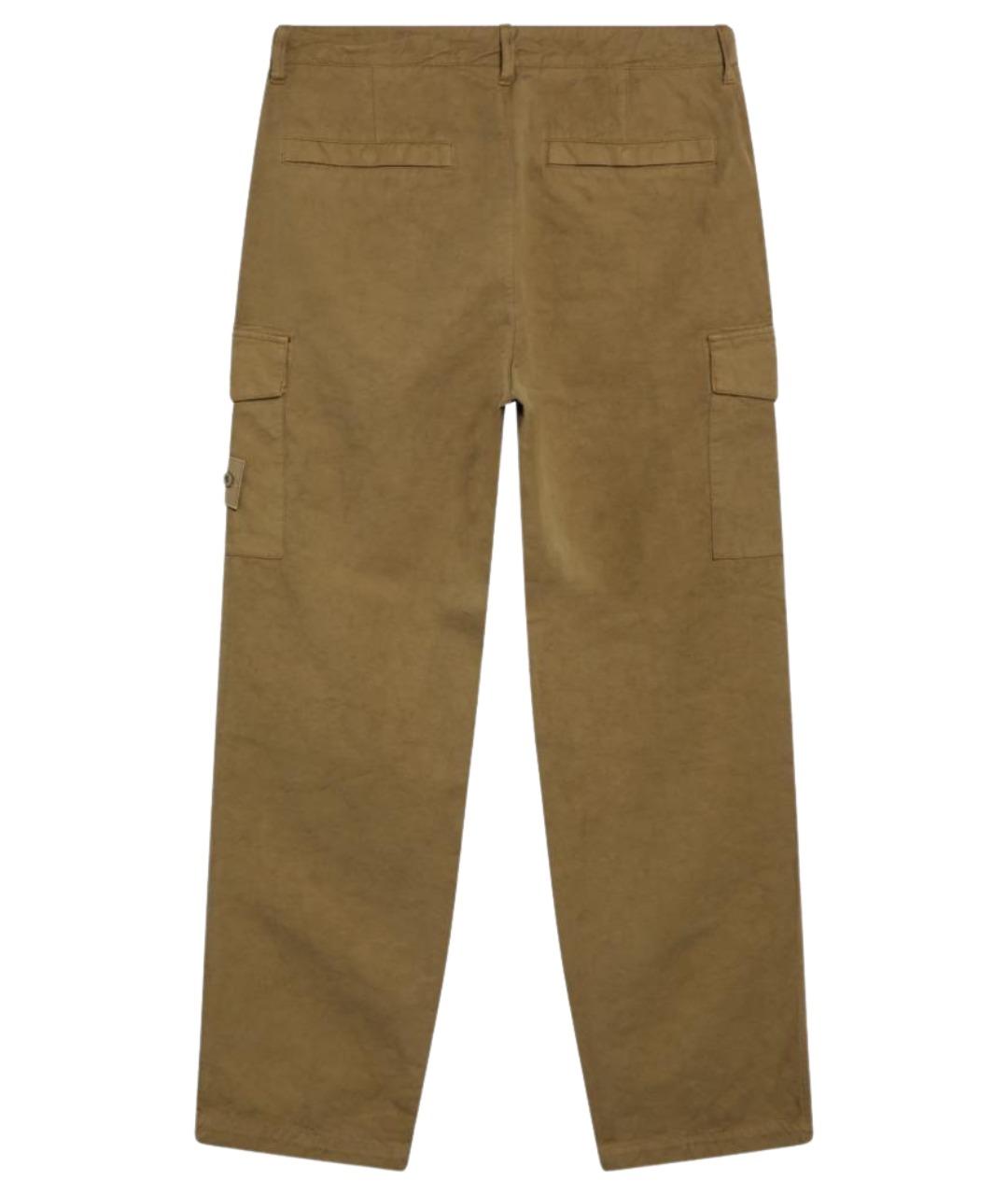 STONE ISLAND Бежевые льняные классические брюки, фото 2