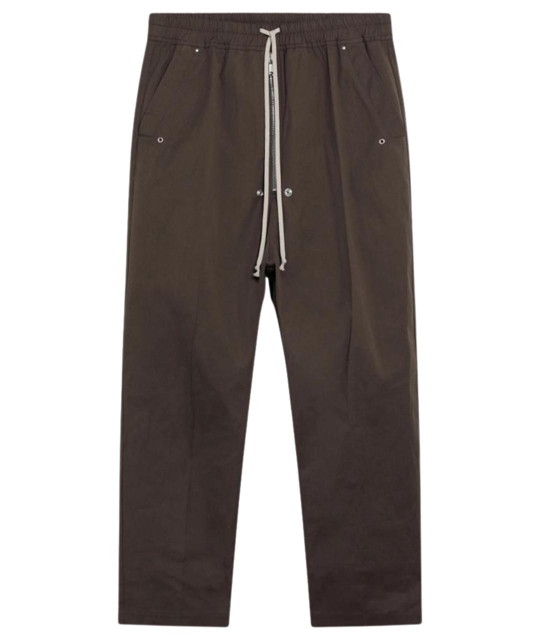 RICK OWENS Коричневые хлопковые повседневные брюки, фото 1