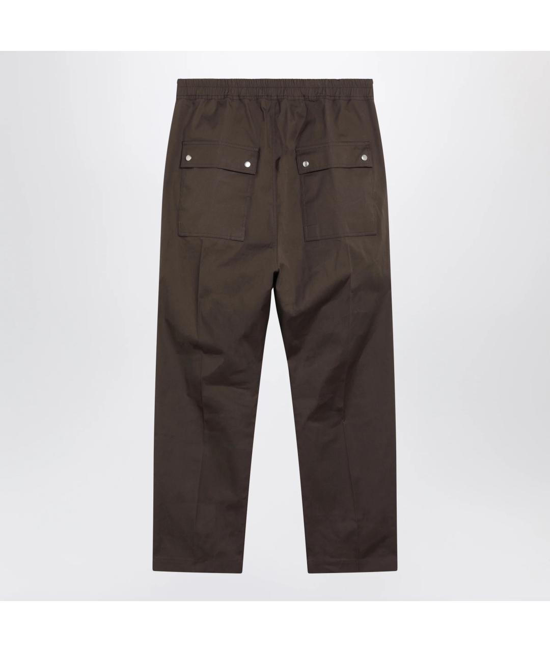 RICK OWENS Коричневые хлопковые повседневные брюки, фото 2